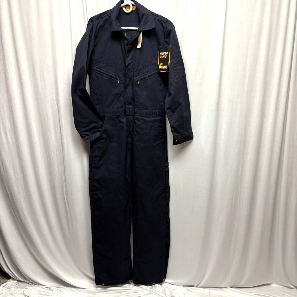 Berne Coveralls Mens Size Small Chest 36-38in Durable Navy Durable Workwear NEW
